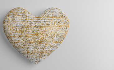 Объемное сердце из ниток на День святого Валентина