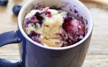 Ягодный кекс в кружке рецепт пошагово: как приготовить за 5 минут