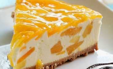 Персиковый чизкейк без выпечки: рецепт пошагово