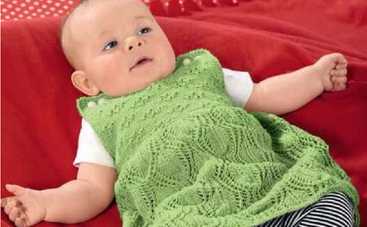 Модный малыш: вяжем платье для девочки до года (схема)