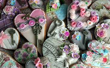 Плед-накидка для кресла из мягких сердечек