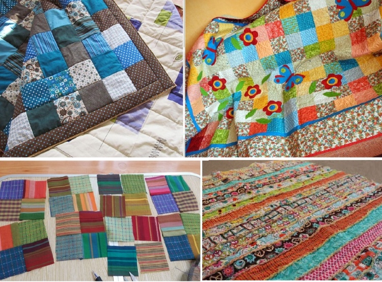 5 способов сделать домашний коврик из лоскутков ткани разных цветов