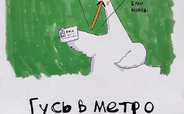 Гусь в киевском метро напомнит о правилах поведения: забавные новости