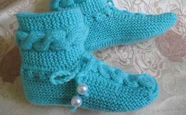 Азбука рукодельницы: комнатные сапожки спицами