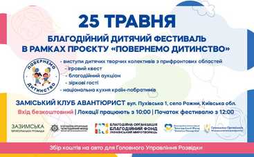 Благодійний дитячий фестиваль в рамках проєкту «Повернемо дитинство»
